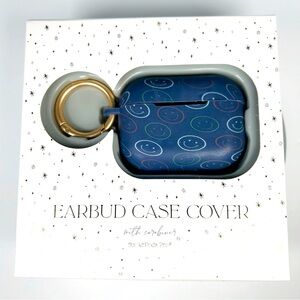 Garven AirPods Pro Smiley Face Earbud Case Cover Carabiner BlueGrey Multi NEW